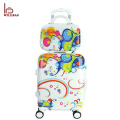 Customized printed trolley luggage set abs pc travelling luggage